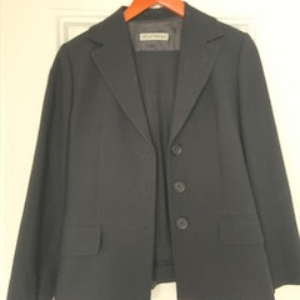 Emporio Armani black wool pant suit size 6